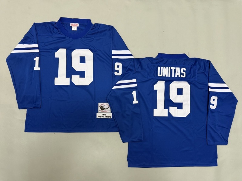 Men 2025 Indianapolis Colts #19 Unitas blue Throwback Limited NFL Jersey style 002